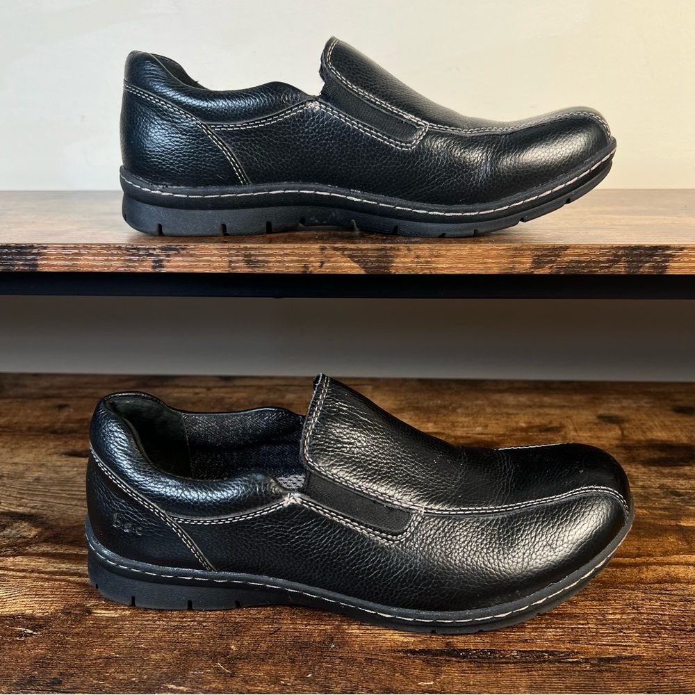 boc Born Leather Shoes Slip‎ On Casual Black Pebbled Loafer comfort Women's 8.5